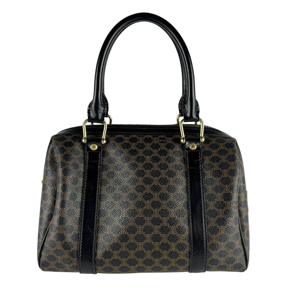 Celine handbag Macadam canvas black brown